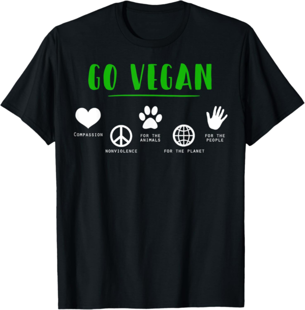 Vegan Cute - Go Vegan For The Planet T-Shirt - Image 2